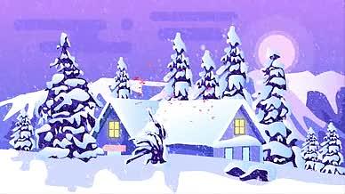 扁平插画大雪节气视频的预览图